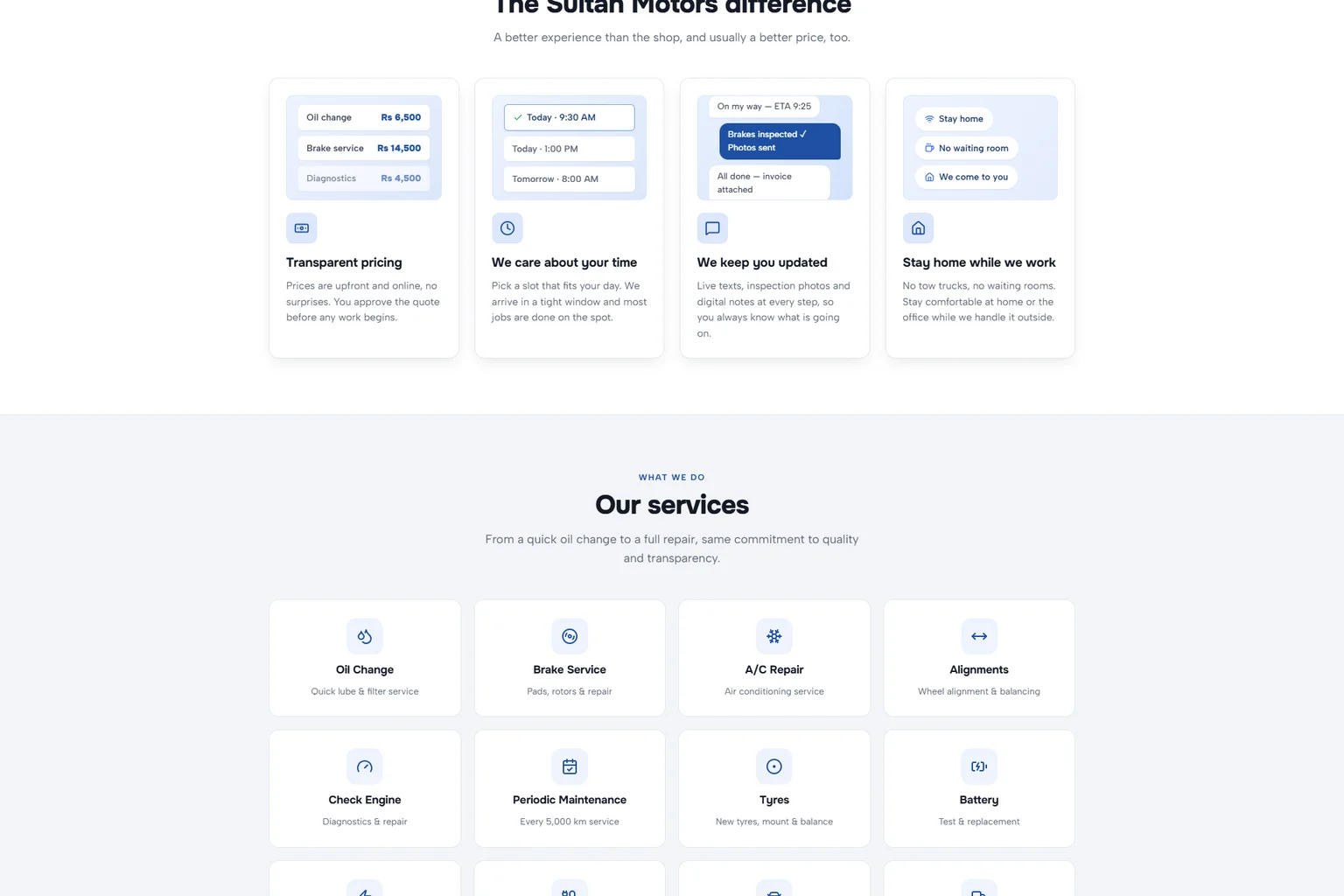 List every service with a price