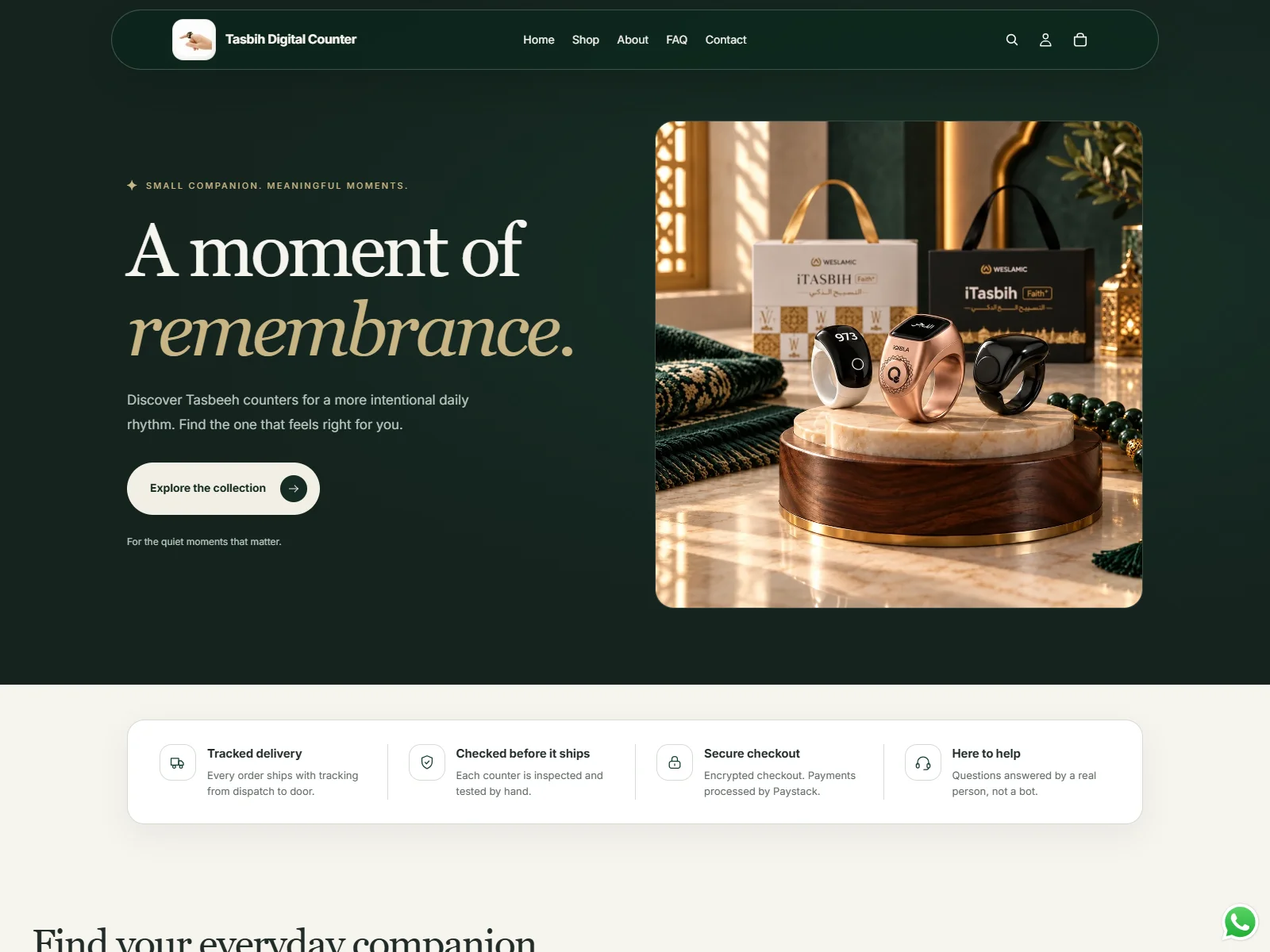 Tasbih Digital Counter website homepage