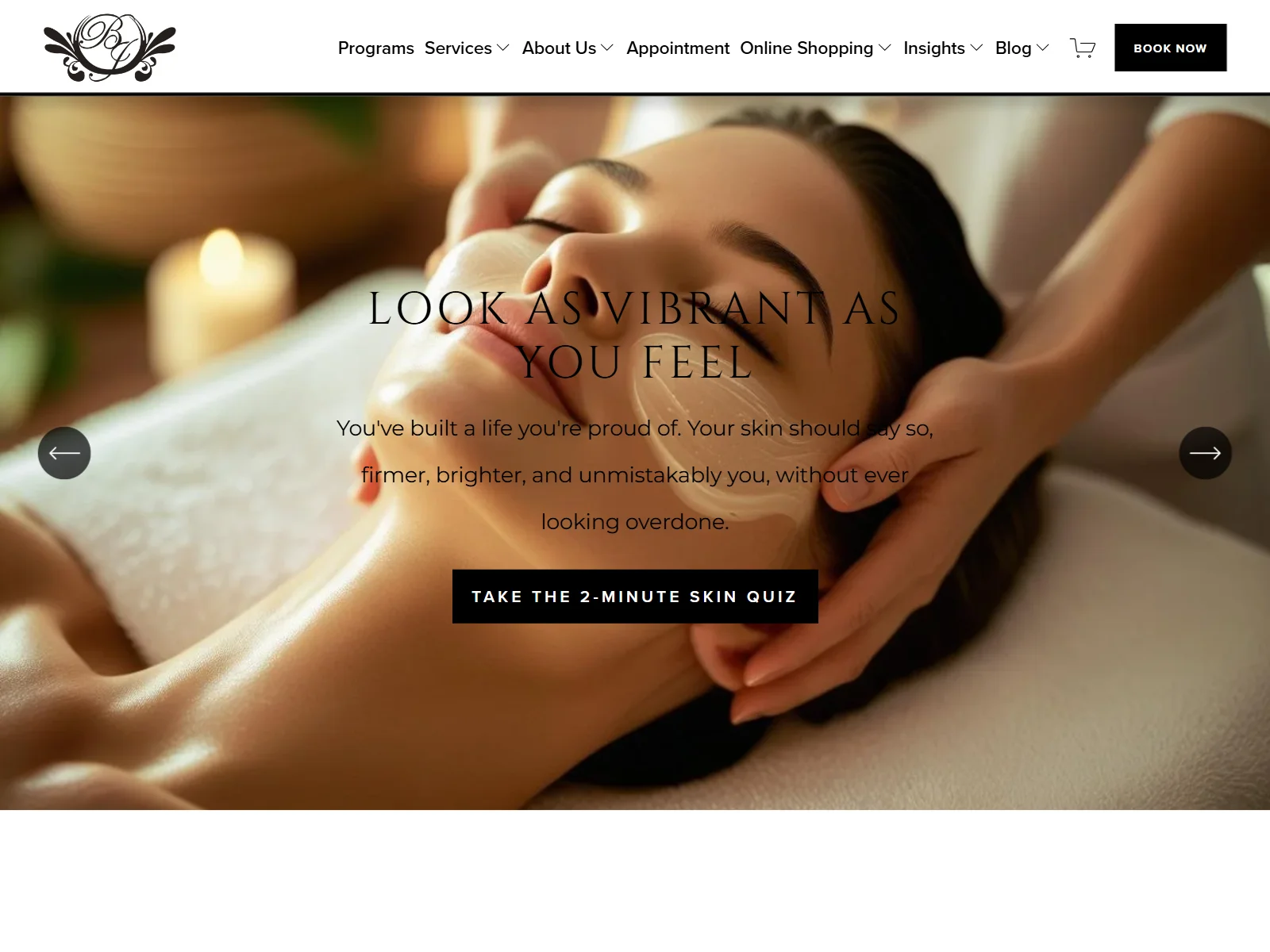 The Beauty Journey website homepage
